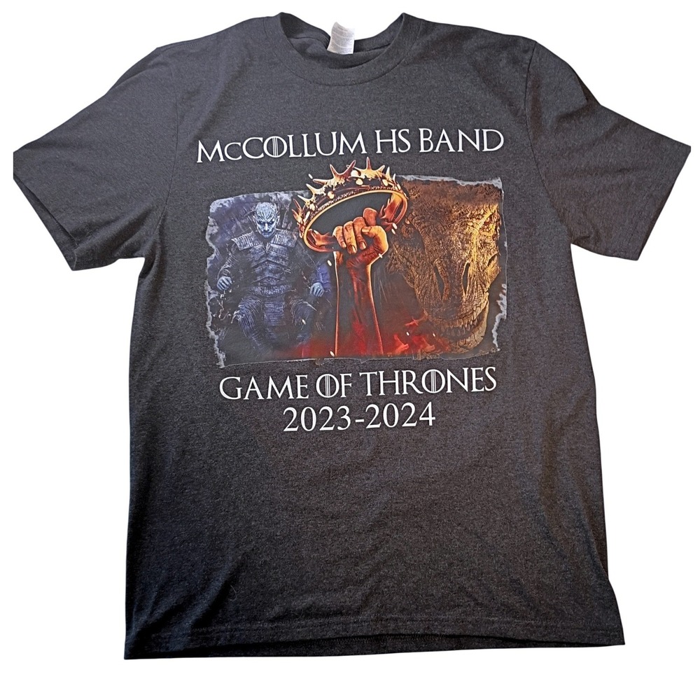 McCollum HS Band Game of Thrones T Shirt Mens Medium Charcoal Grey 2023-2024